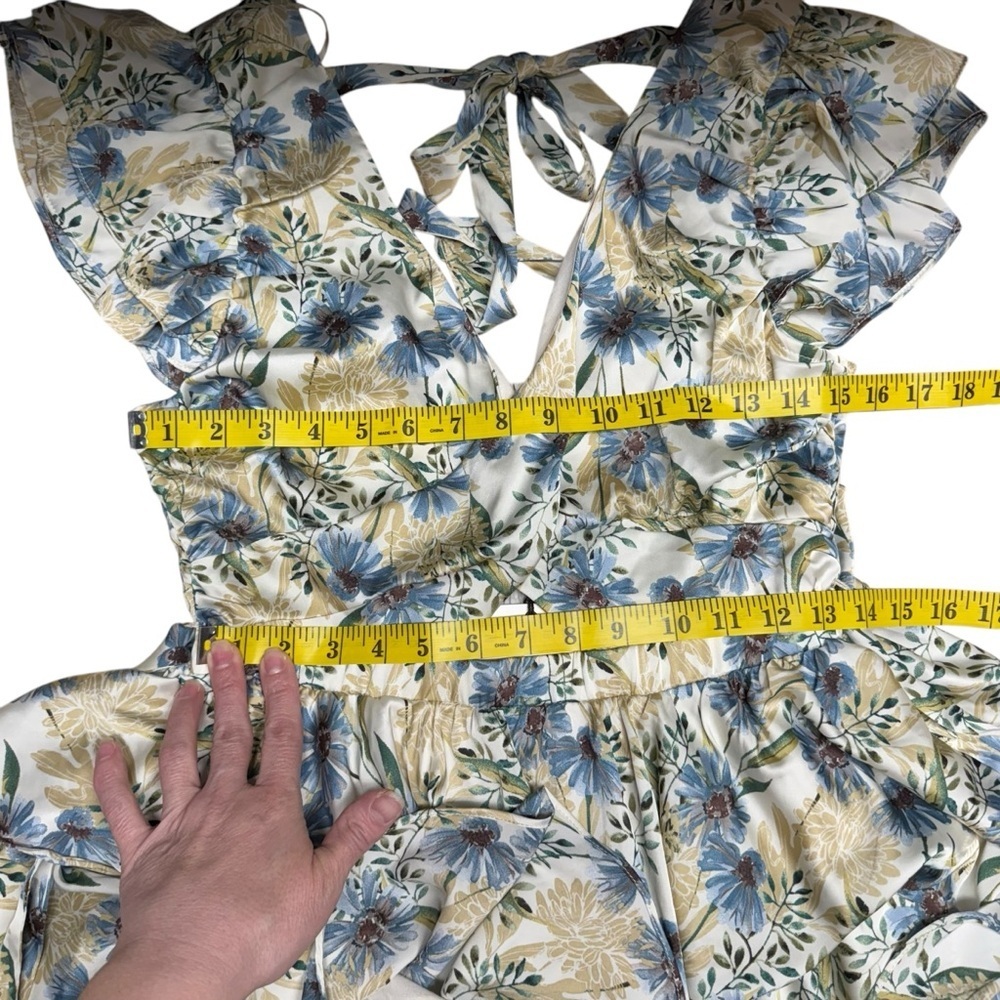 En Saison Dahlia Floral Puff Sleeve Mini Dress NWT Cottagecore Romantic Dress M - Picture 14 of 16